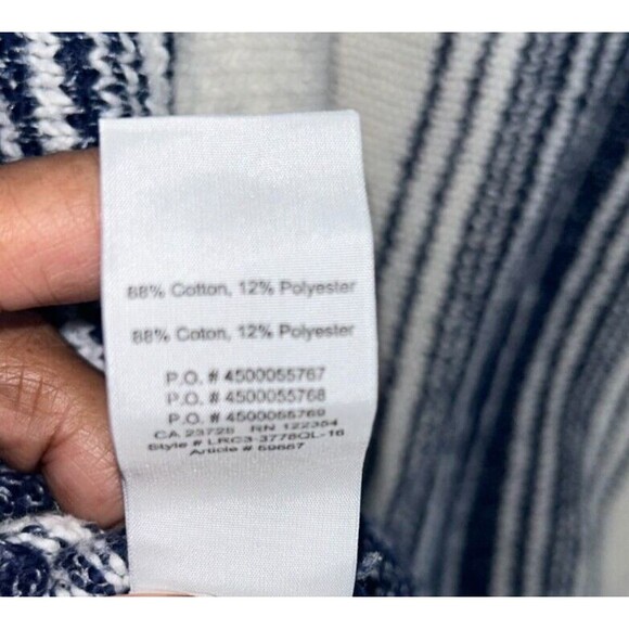 Women's Aritzia TNA Blue Cream V-neck Hooded Poncho BOHO Tunic Sweater Size S - Picture 8 of 8